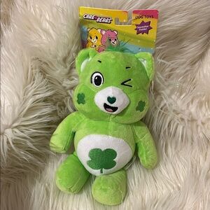 NEW! Care Bears Green Lucky Bear Plush Squeaky Dog Toy